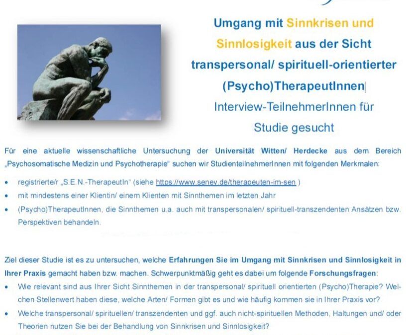 Studie – Umgang mit Krisen aus Sicht der Transpersonalen Therapie (Uni Witten-Herdecke)